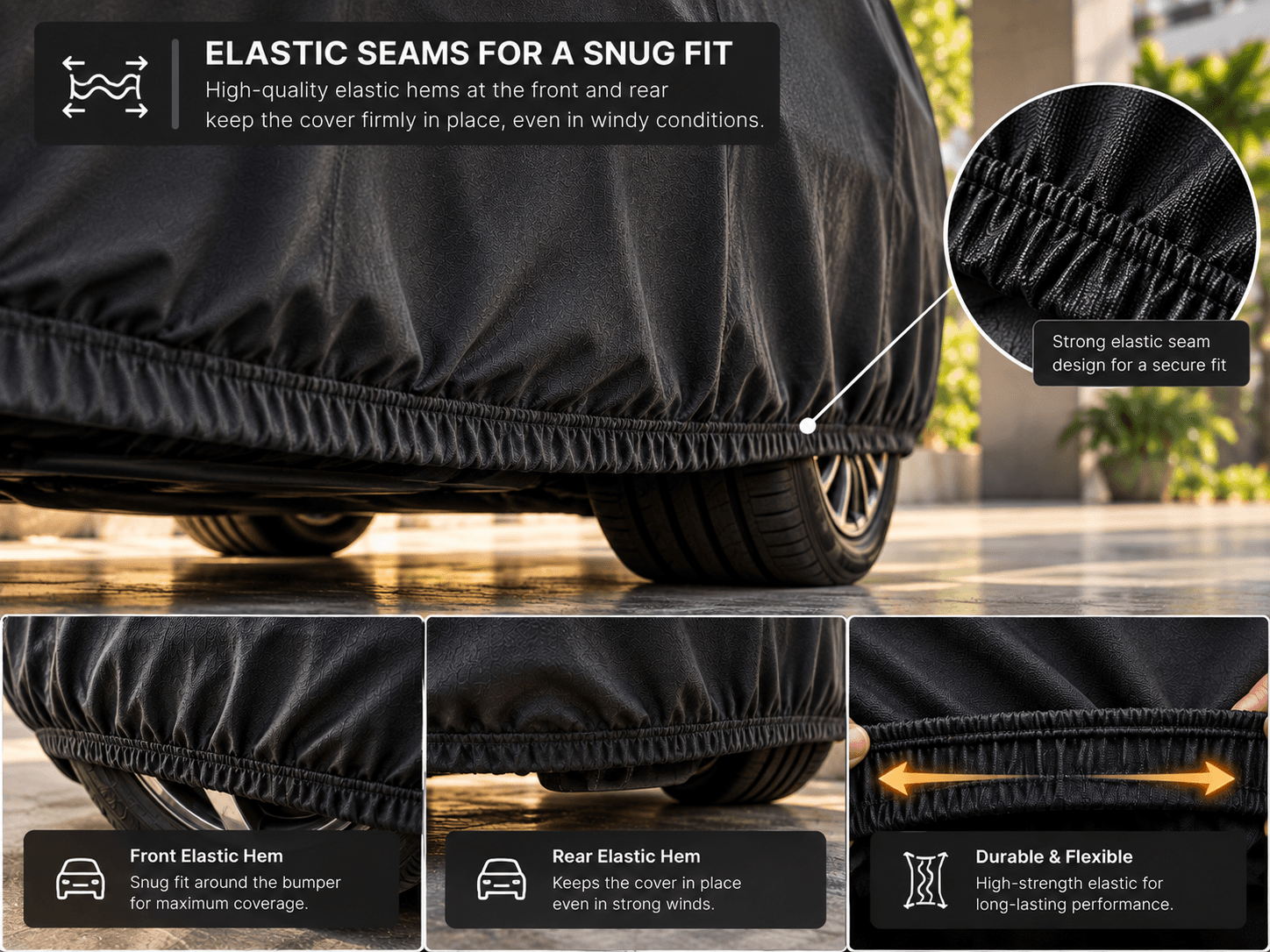 Elastic hem secure fit detail