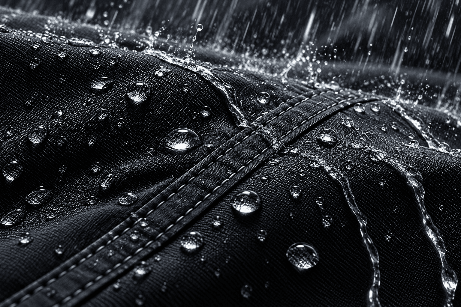 Three layered waterproof material demonstration